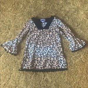 Little girls cheetah print long sleeve dress